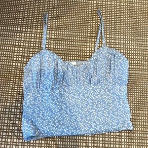 Princess Polly blue and white top size 4.